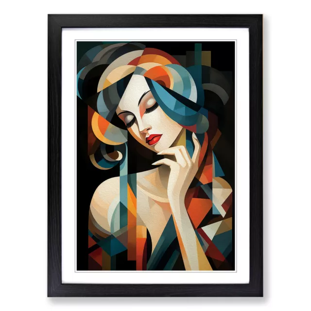 Art Deco Woman Cubism No.2 Wall Art Print Framed Canvas Picture Poster Decor