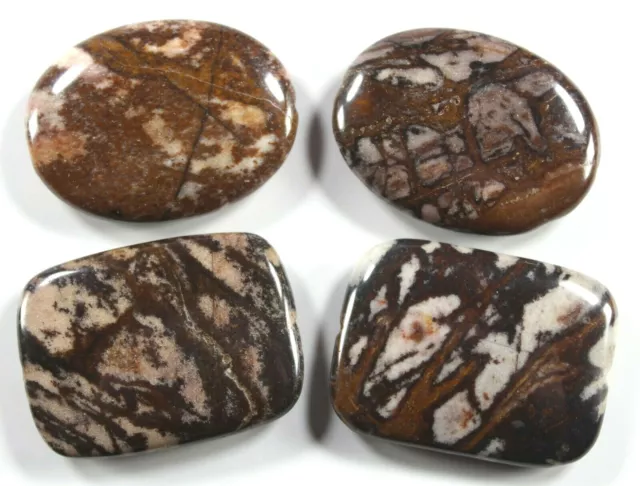 Four Australian Outback Jasper 40X30mm (2) Oval (2) Rectangle Focal Beads - 121