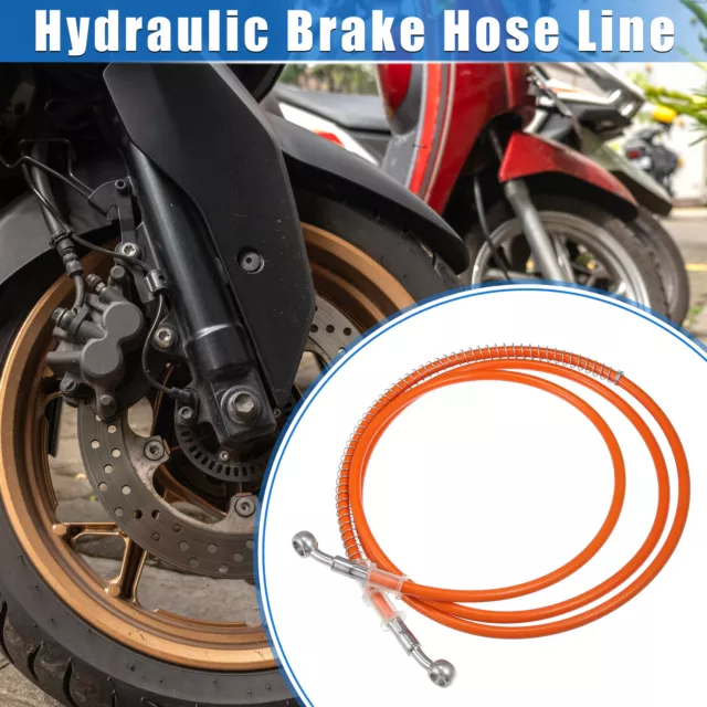 Motorcycle 200cm 78.74" 10mm 0.39" Hydraulic Brake Hose Line Pipeline Orange