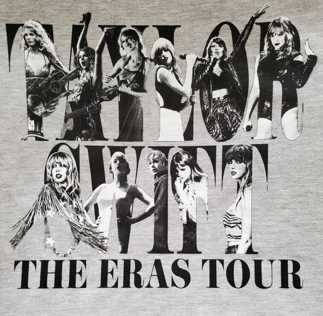 TAYLOR SWIFT 2023 ERAS TOUR gray crewneck, long sleeved sweatshirt Size
