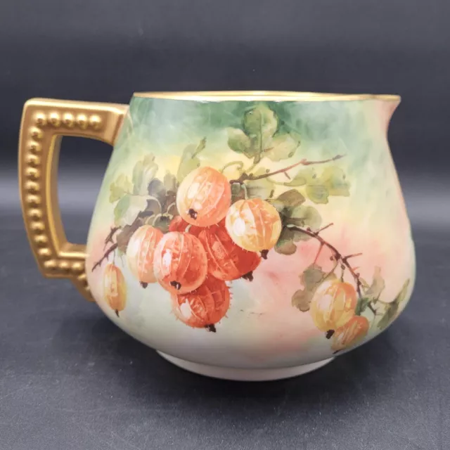 Antique c.1915s JPL France Jean Pouyat Limoges Gooseberry Cider Lemonade Pitcher