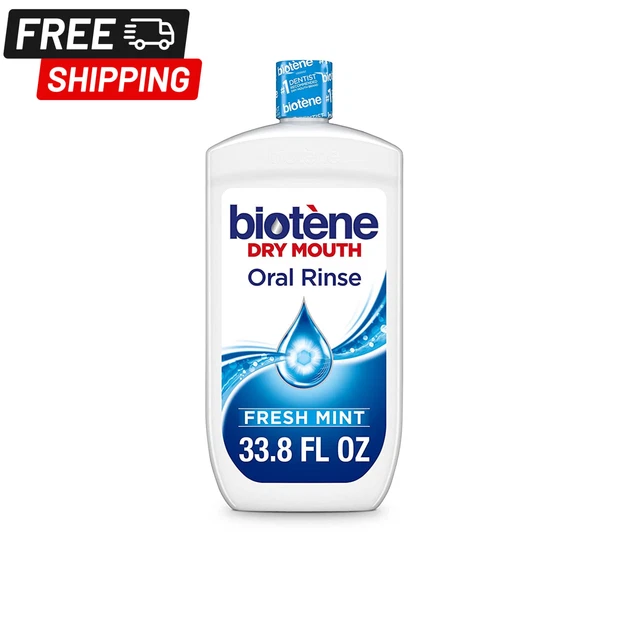 BIOTENE ORAL RINSE Mouthwash for Dry Mouth, Fresh Mint 33.8 fl oz 16