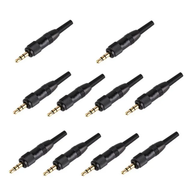 2X(10Pcs 3.5Mm Stereo Screw Locking Audio Lock Connector for for Nady Audio2000S