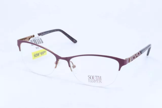 South Hampton SH8005 Plum Cat Eye Women Semi Rimless 54-16-140 Eyeglasses Frames