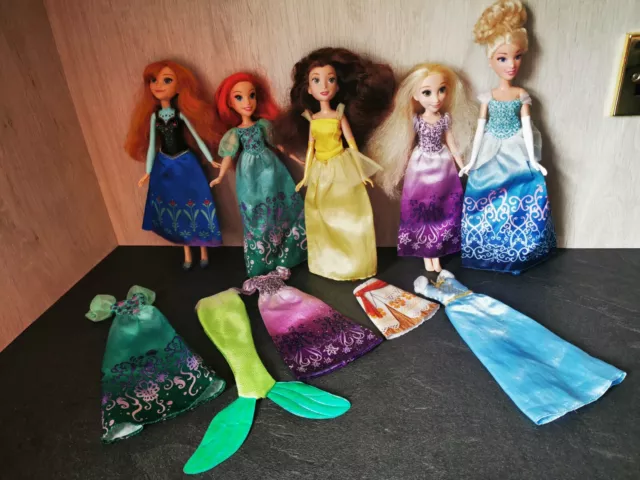 Disney Princess Dolls Bundle Plus Clothing Ariel Belle Frozen Cinderella