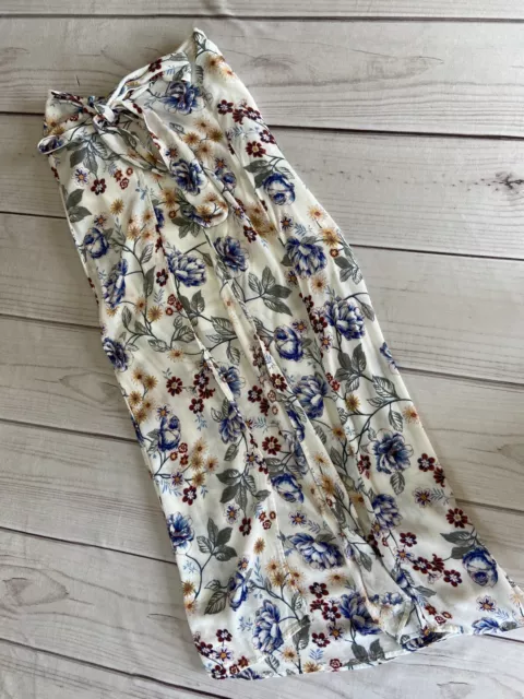 American Rag Junior's Printed Floral Wrap Waist Maxi Skirt Off White Size XS