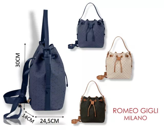 BORSA SECCHIELLO A spalla zaino donna Romeo Gigli ecopelle rigida comodo PE 2023 EUR 69 00 PicClick IT