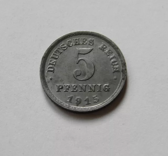 ERSATZMÜNZEN: 5 Pfennig 1915 G, J. 297, prägefrisch/ fast stempelglanz, SELTEN !