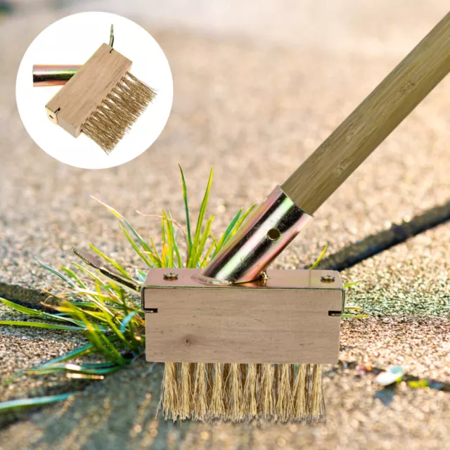 Weeding Brush with Steel Handle for Moss Removal and Crevice Cleaning-UL