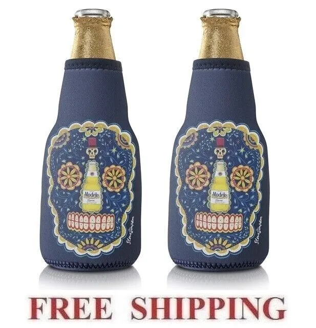 Modelo Especial 2 Zip Up Bottle Koozie Dia De Los Muertos Coozie Corona New