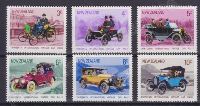 New Zealand Sg 972-977 Mnh Mint Stamp Set 1972 Vintage Car Rally