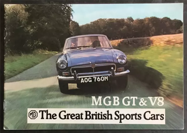 MG MGB GT & V8 Sports Car Sales Brochure 1974 #2962/B M Reg