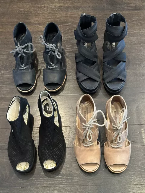 Mixed Lot Designer Shoes Fly London, 38; Sorel Lace Up, 8; Sorel Strap, 7.5 WOW!