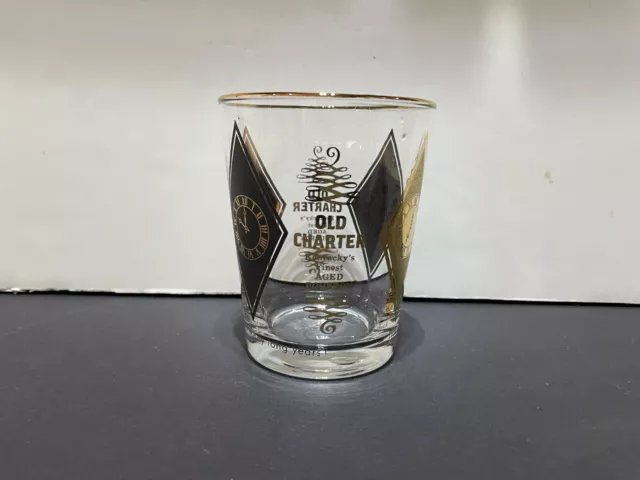 Old Charter Kentucky's Finest Aged Bourbon Whiskey Glass - 4 3/8" Tall