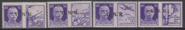 ITALY RSI (Social ) Sassone n.21-24 War Propaganda MNH** cv 240$  R^