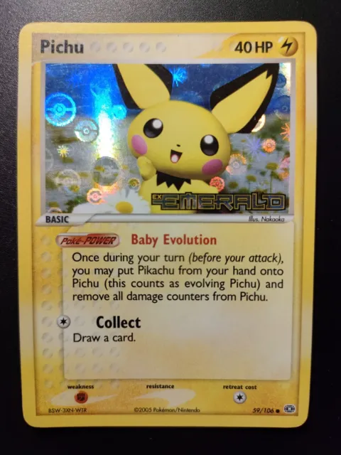 Pichu Set EX Smeraldo Emerald 59/106  Holo Stamped card Carta pokemon ENG