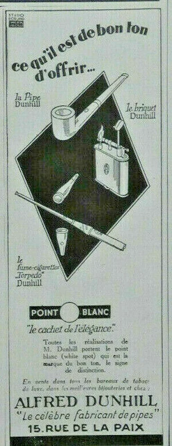Publicité De Presse 1926 Alfred Dunhill Briquet Pipe Fume Cigarettes Torpedo