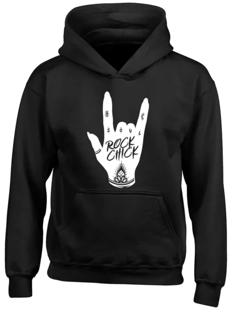 Rock Chick Hand Sign Childrens Kids Hooded Top Hoodie Boys Girls