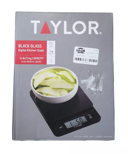Taylor Glass Top Digital Food Scale Black 11lb. max New
