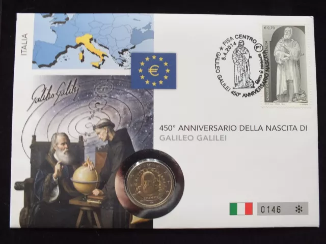 2 Euro Numisbrief Italien 2014 Sehr Rar