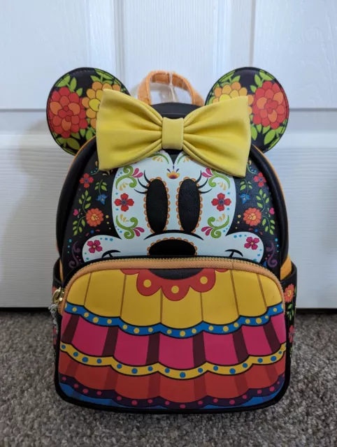 Mochila exclusiva para salón de moscas exclusiva de Disney Minnie Mouse Día de los Muertos GitD