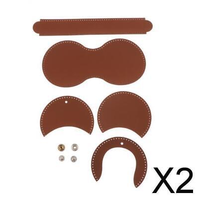 2 bolsas de cuero completas para hacer auriculares, marrón