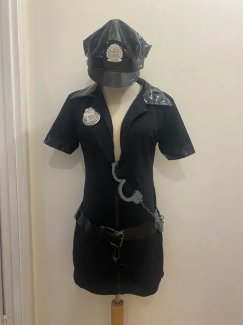 Ladies Sexy Police Officer Costume/Outfit & Accessories - Size 10 - 12