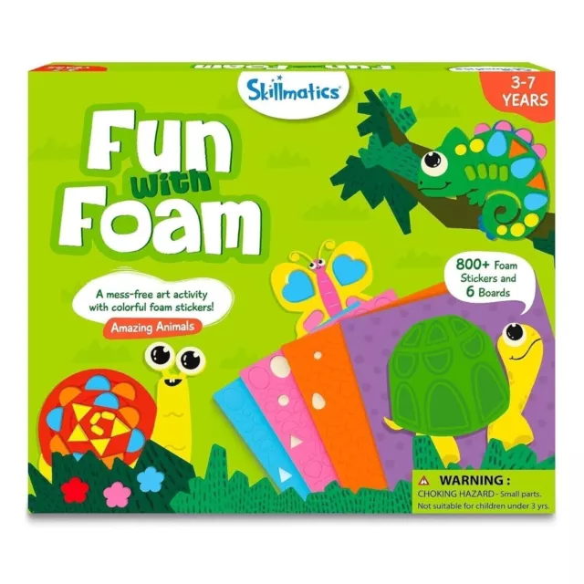 Skillmatics Art Activity - Fun with Foam Animals, No Mess Sticker Art for Kids