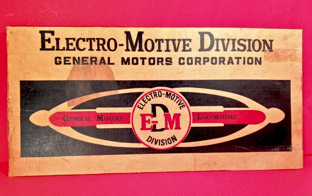 Vintage General Motors Electro Motive EMD Advertising Box-Sign Railroad