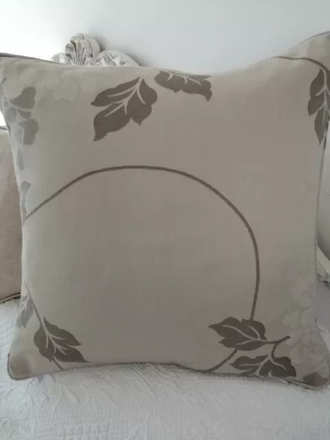 A 16 Inch cushion cover in Laura Ashley Isodore Truffle Fabric