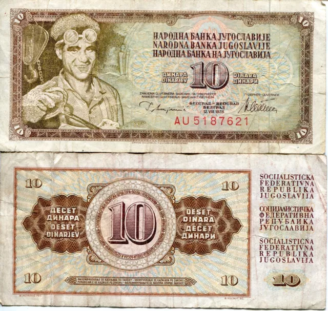 SFRJ Yugoslavia 1978 10 Dinara Socialist Yugoslav Communist Banknote Heralić