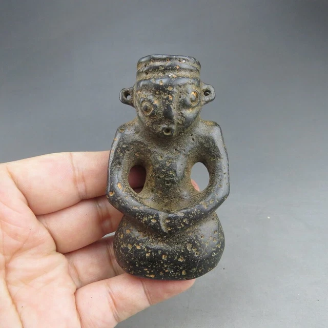 Chinese,jade,Hongshan culture,natural jade,Black magnet,Apollo,pendant  E185