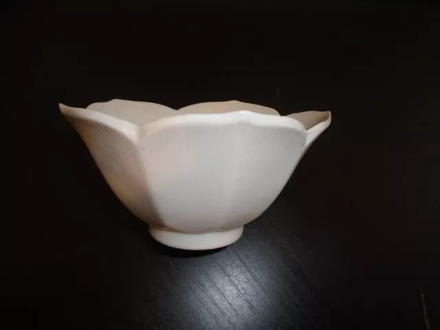 Vintage 20th c. Japanese Lotus Flower Porcelain Tea Cup Nut Bowl Blanc de Chine