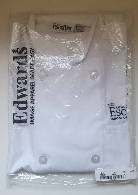Chefs Uniform Button Up And Apron With Hat From Auguste Escoffier Culinary...