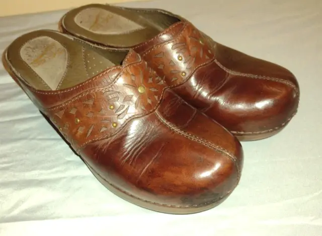 DANSKO Shyanne Brown Leather Women’s Mules Clogs Shoes SIZE Euro 37/US 6.5