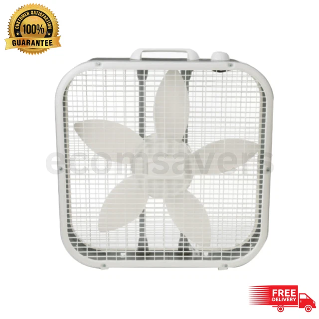 20" 3-Speed Box Fan w/ Carry Handle Energy Efficient Portable Electric Desk Fan