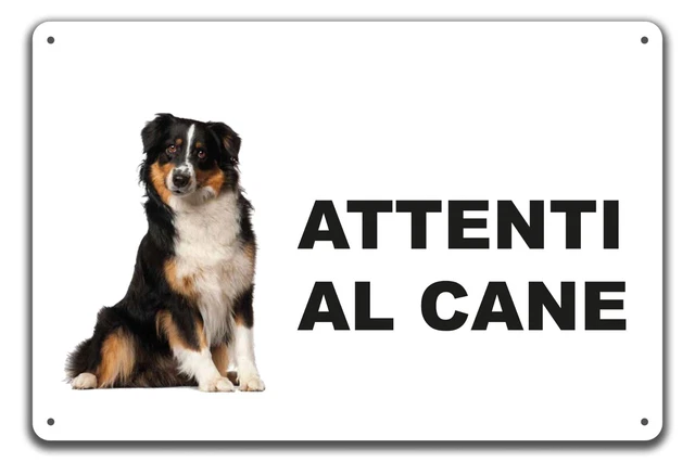 Cartello 'Attenti Al Cane' Australian Sheperd | Targa Metallo 15x20 Cm - Foto 10