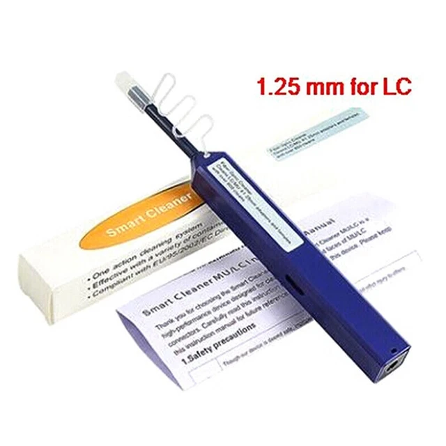 Nettoyeur Connecteur Fibre Optique - Stylo à Clic Pour LC/MU, 500 Nettoyages, Antistatique | Bleu