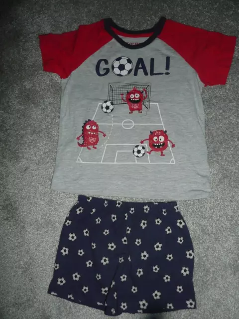 Matalan Stretch Cotton Football Shortie Pyjamas Age 4/5 Years