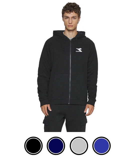 tuta sportiva DIADORA con zip UOMO cotone felpato autunno invernale 4 colori