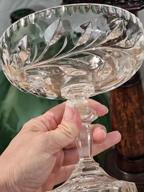 LEAD CRYSTAL Pressed Glass COMPOTE Candy Dish