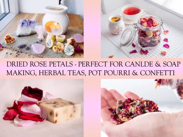 Duftende getrocknete Rosenblätter für Kerzen, Seife, Badbombe, Tee, Basteln, Dekoration