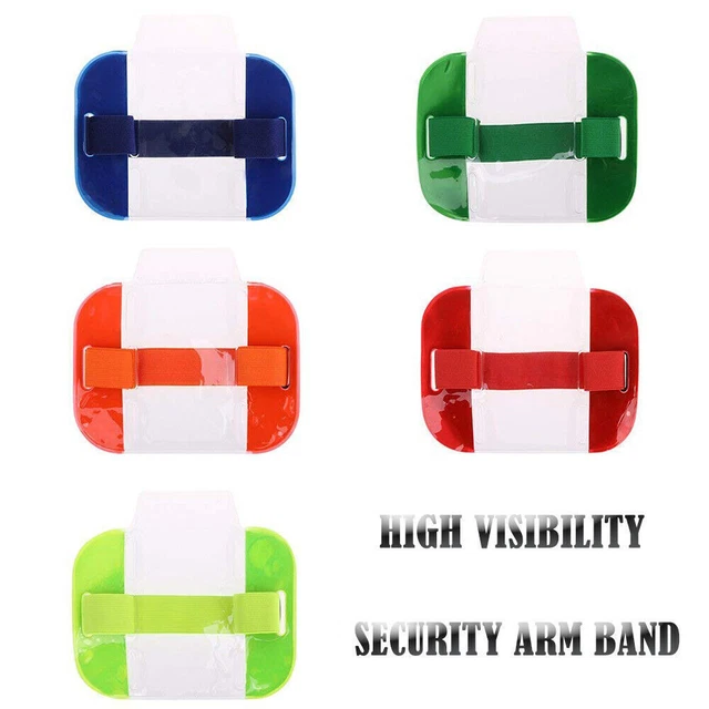 New High Visibility Security Arm Band ID Badge Card Holder SIA Armband 5 Colors