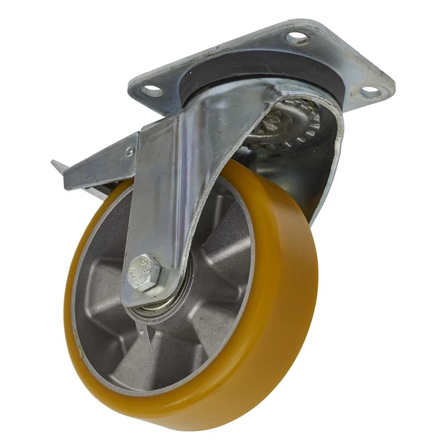 Sealey SCW5160SPL Roulette Roue Pivot Plaque Avec Total Verrou Ø160mm