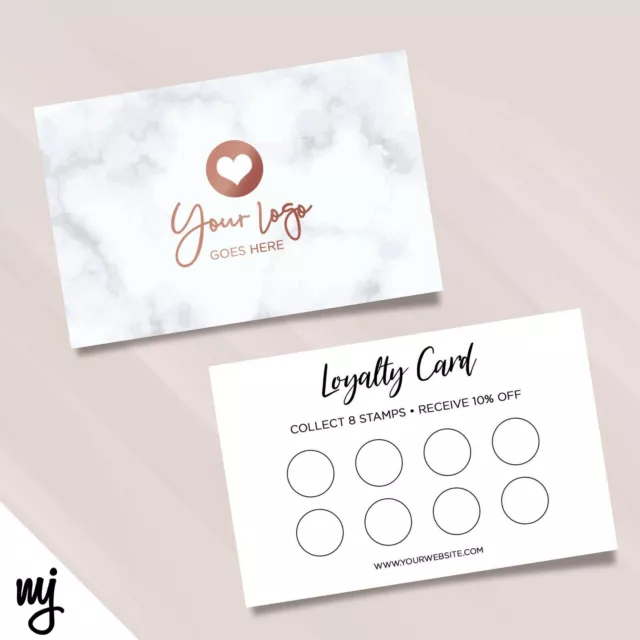 Custom Loyalty Card Printing | Marble Rose Gold Generic Modern Design