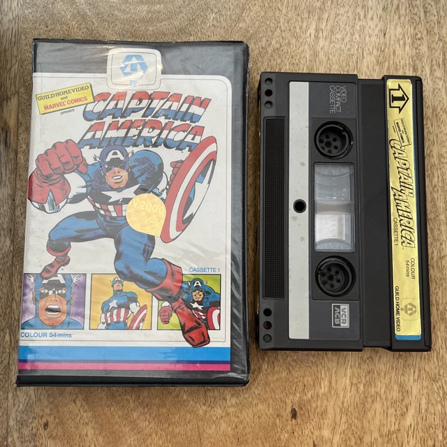 RARE Vintage 1982 MARVEL Captain America V2000 Format VCR Video Cassette VGC