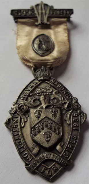 1935 SILVER HALLMARKED Royal MASONIC Institution for Girls Steward Medal Jewel