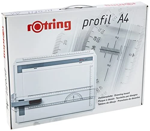 rOtring Profil A4 Zeichenplatte | Zeichenbrett mit Lineal und Zirkel-Zeichens...