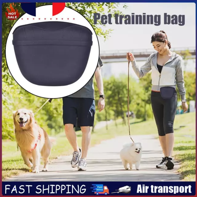 Dog Training Treat Bag Puppy Walking Snack Reward Waist Feed Pouch (Black) FR