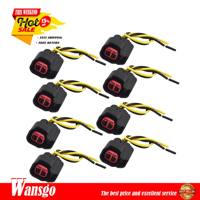 8Pcs For Dodge LS2 LS3 Ford EV6 EV14 USCAR Fuel Injector Connector Pigtail Wire